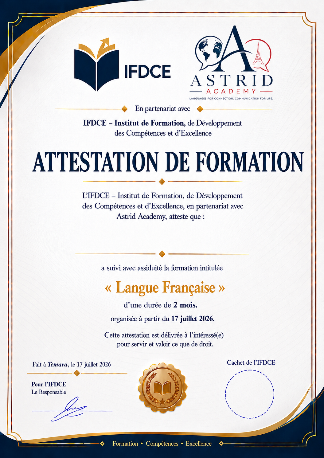 Partenaires Astrid Academy